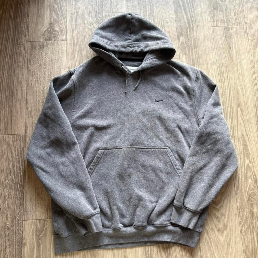 Vintage Nike Hoodie Mens Large Grey Y2K Pullover